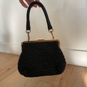 Clare vivier black raffia bag